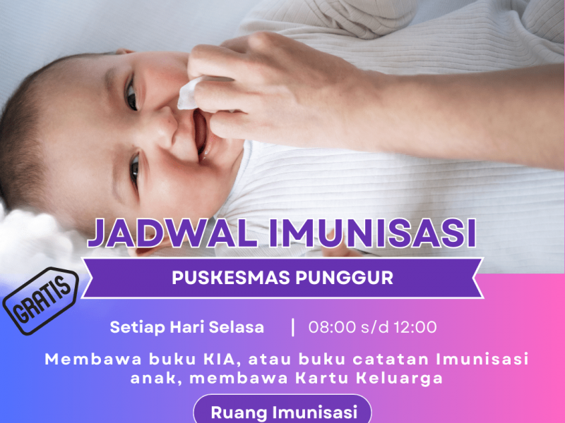 Jadwal Imunisasi di Puskesmas Punggur