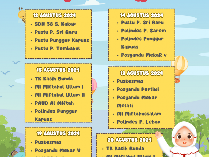 Jadwal PIN POLIO Putaran II