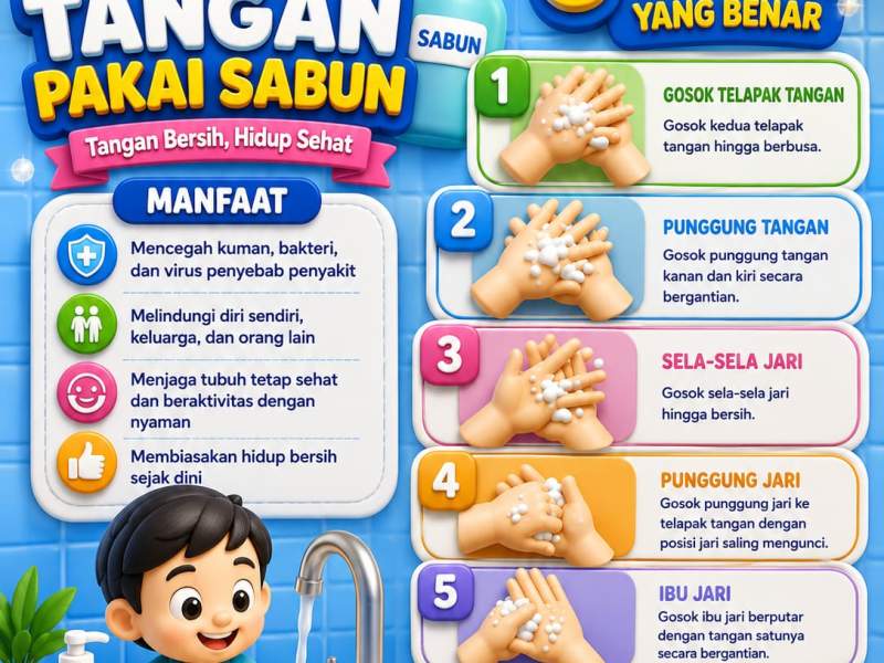 6 langkah cuci tangan